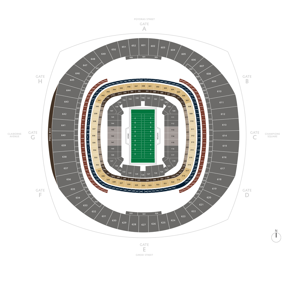 New Orleans Superdome Seating Chart For Saints Games